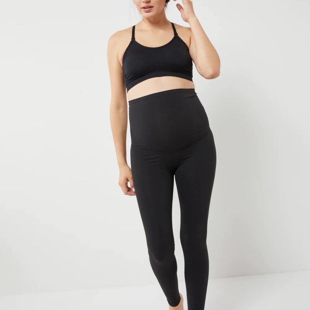 Beyond Yoga Beyond the Bump Maternity Full Length Leggings (Black, NWT)